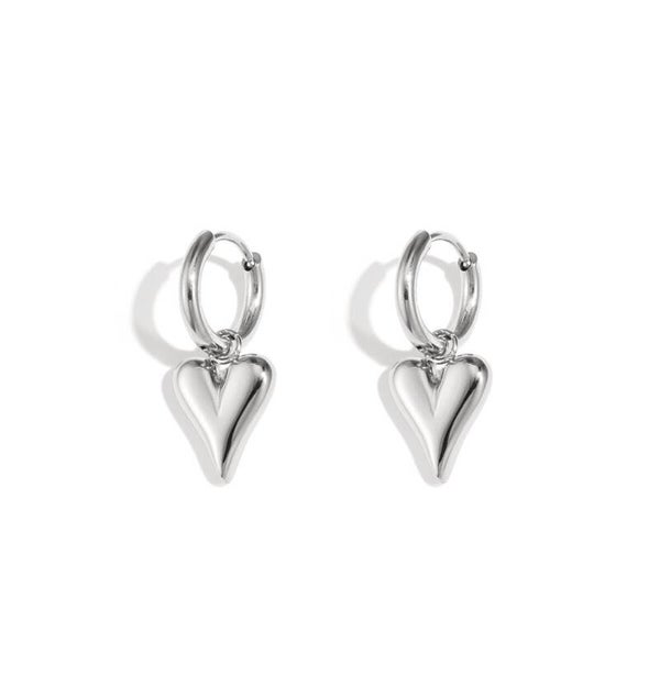Oorbellen icon hart klein zilver
