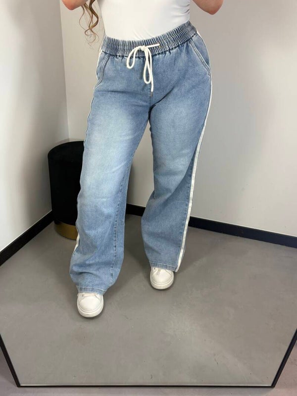 Jeans strepen wit