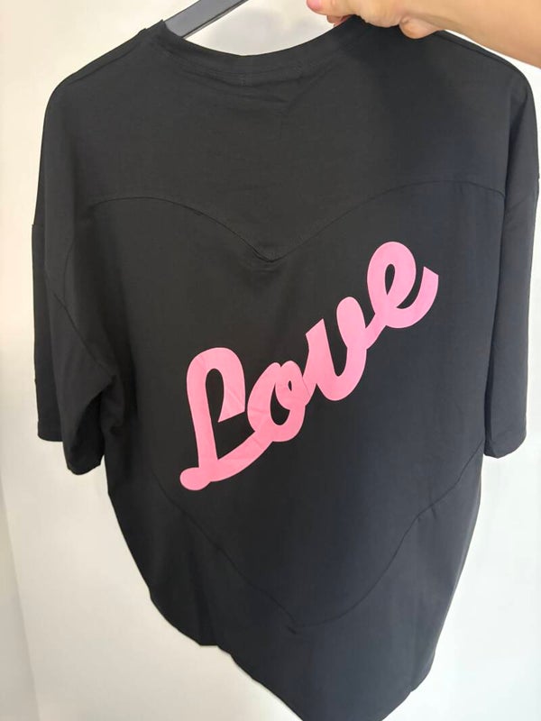 T-shirt love zwart