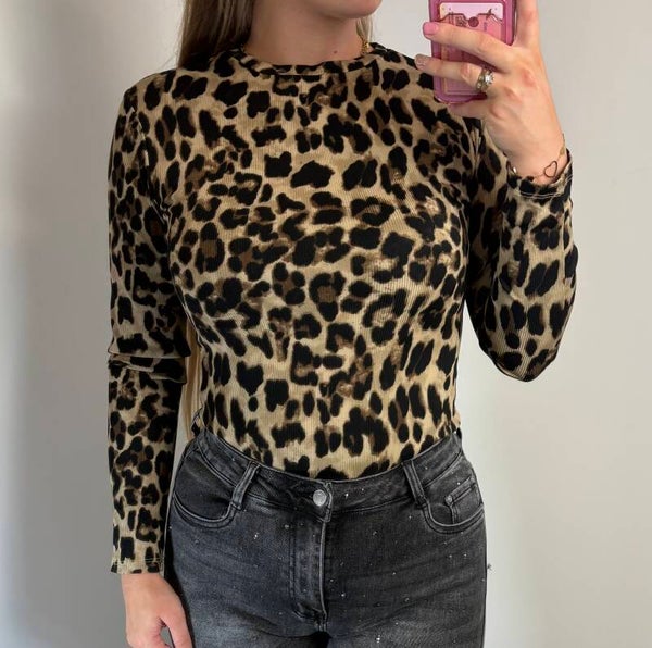 Body panterprint lange mouw