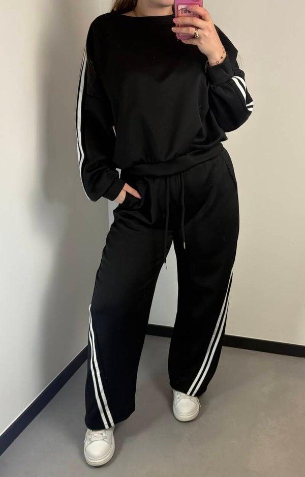 Set comfy zwart gestreept
