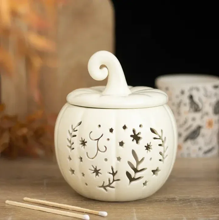 Brûleur « citrouille » style folk couleur crème