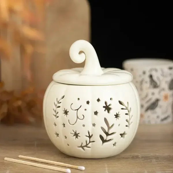 Brûleur « citrouille » style folk couleur crème