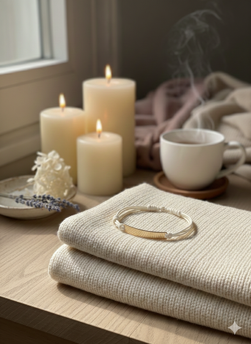 Bracelet lacet beige