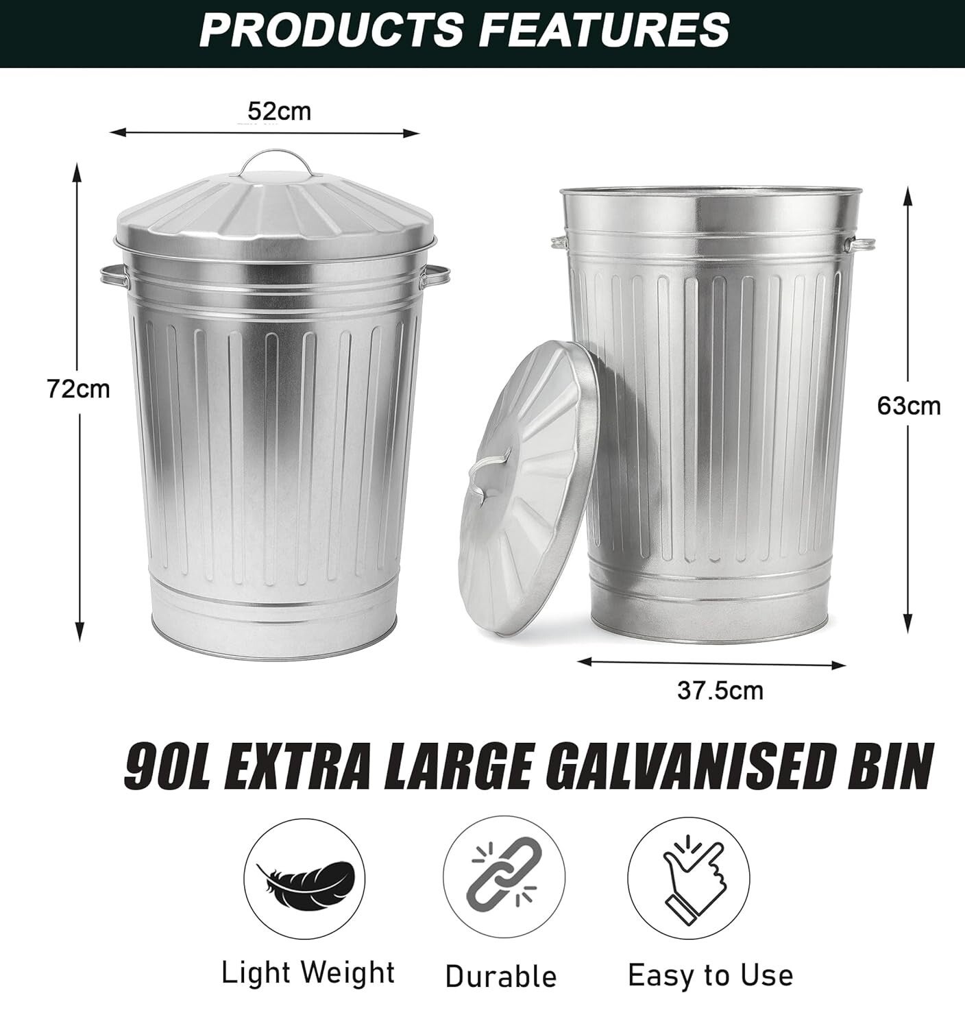 Feed bin galvanised rodent-proof feed