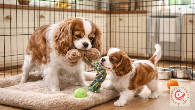 Cavalier King Charles Spaniels playing