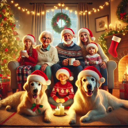 Christmas with pets and guests