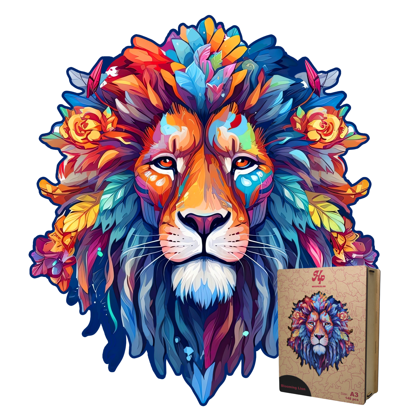 Houten Puzzel Blooming Lion