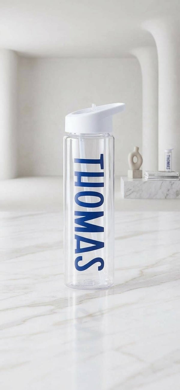 24oz personalised slip straw bottle