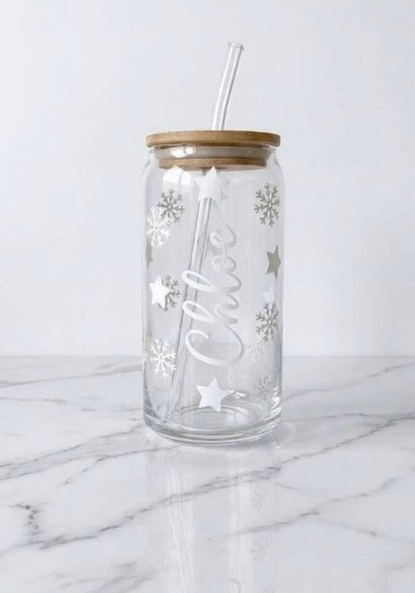 Personalised Glass Drinking Jar 500ml