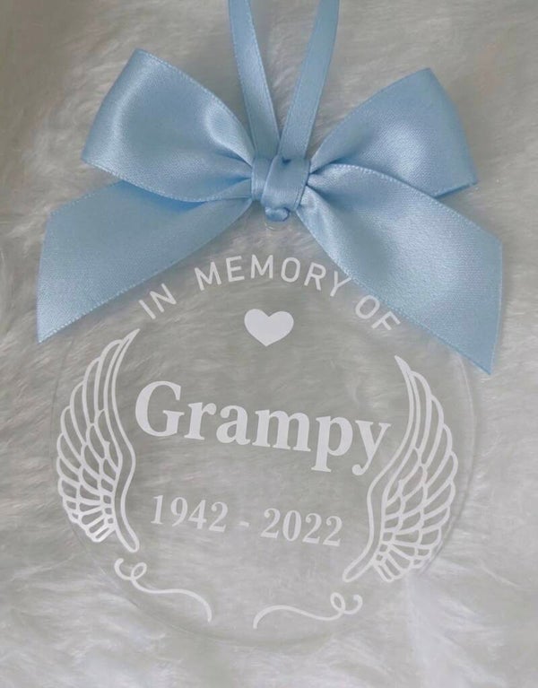 Memorial Flat personalised baubles