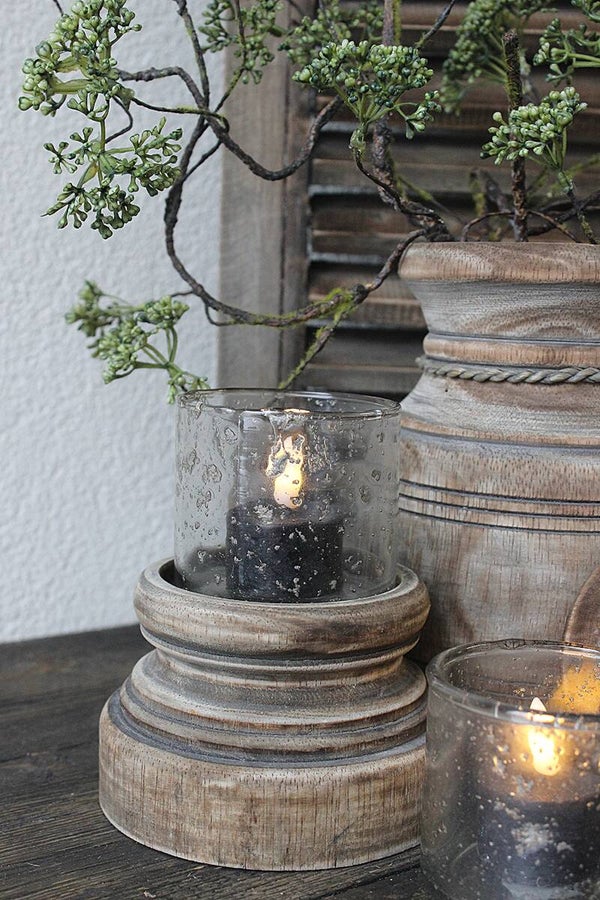 Stompkandelaar met Bubbelglas