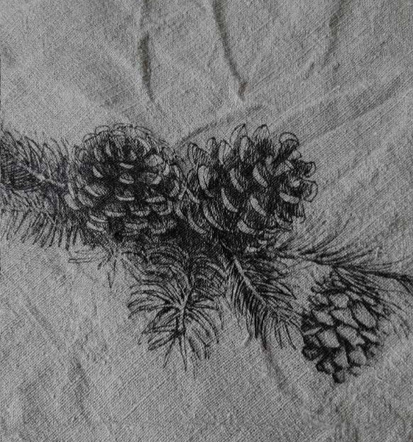 Robuust Linnen Sierdoek - Dennenappels