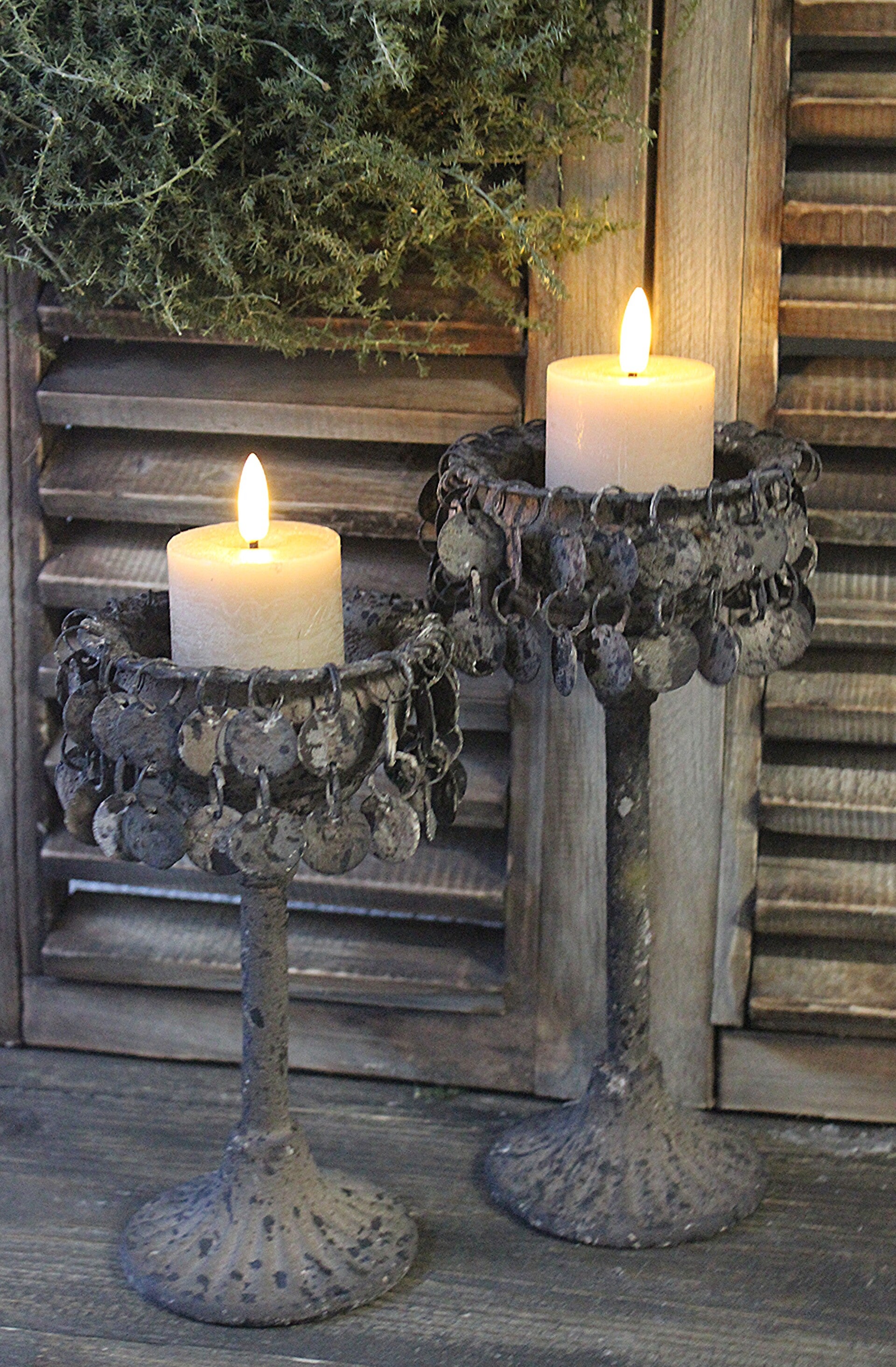 Rustieke Muntjes - Kandelaar "Grey"