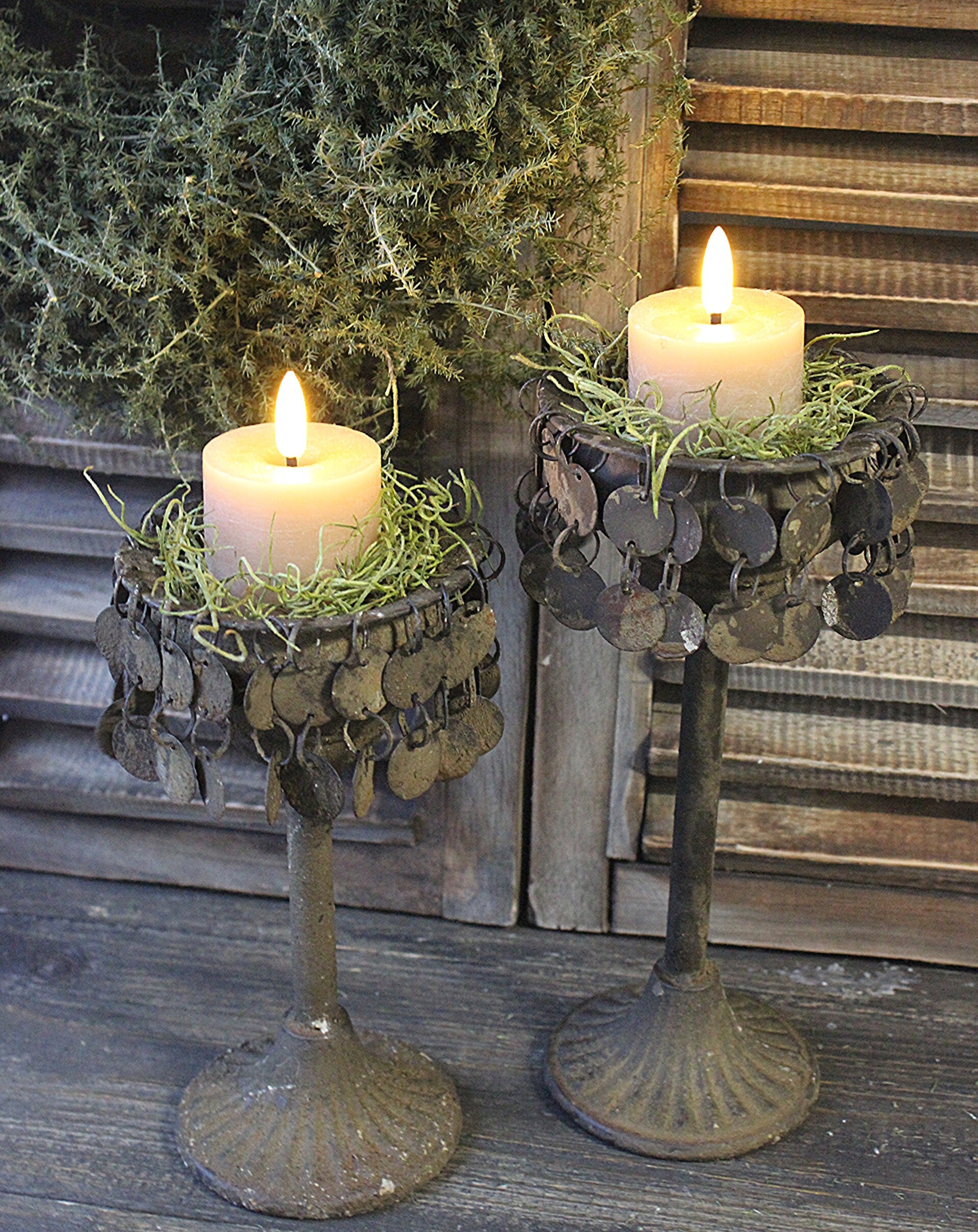 Rustieke Muntjes kandelaar - "Brown"