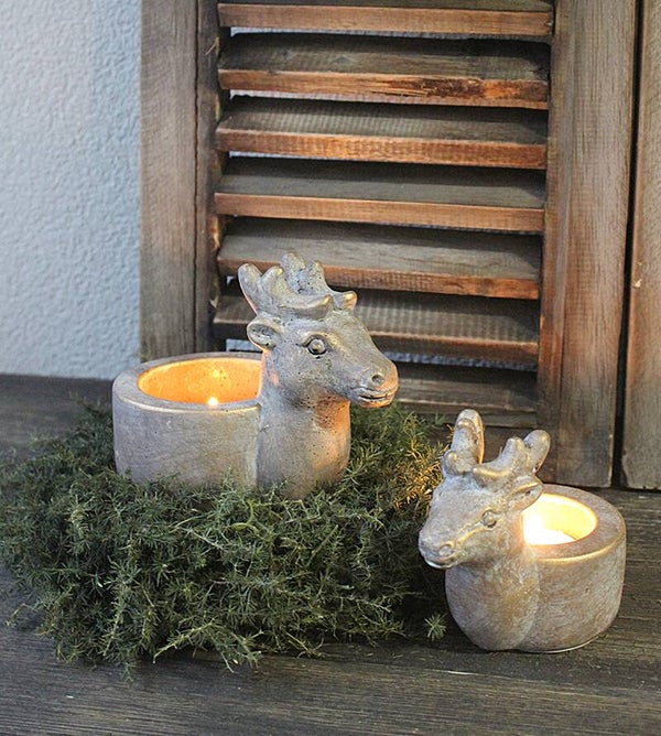 Set of 2 Tealightholder Reindeer