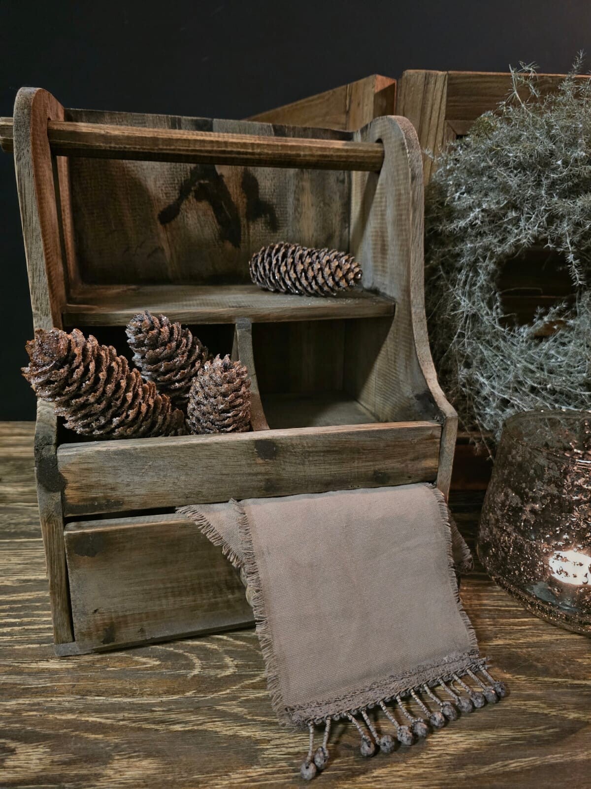 Keukenrol houder jaren 80 hout