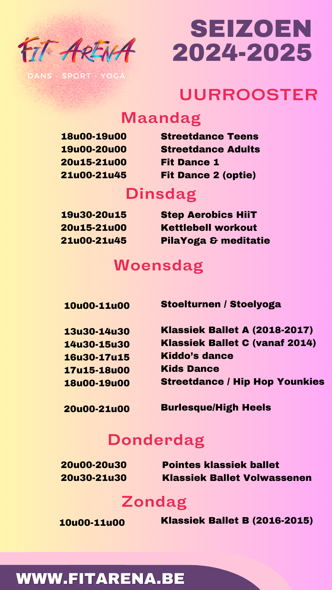 Mount Fitness Class Schedule Mount Fitness Class Schedule