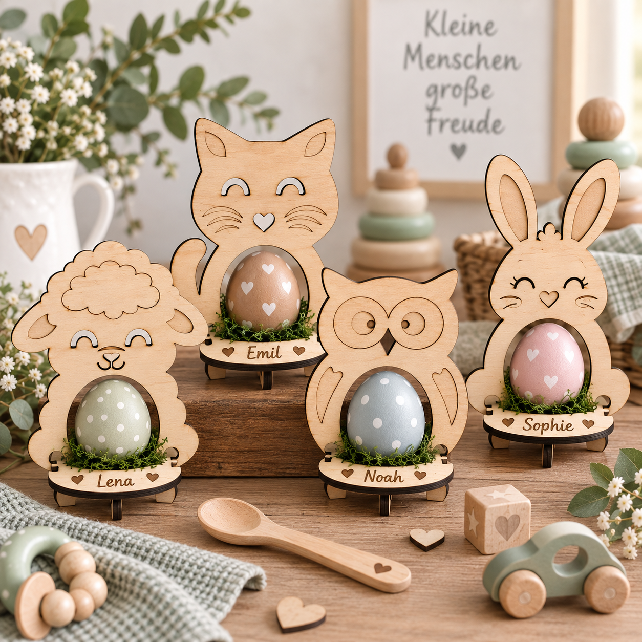 Eierhalter „Tierfreunde“ für den Frühstückstisch