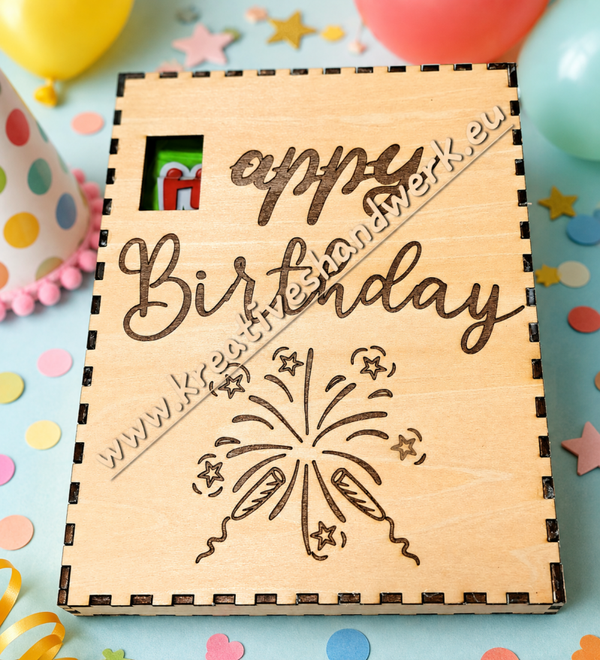 Personalisierte Gummibärli-Geschenkbox aus Holz