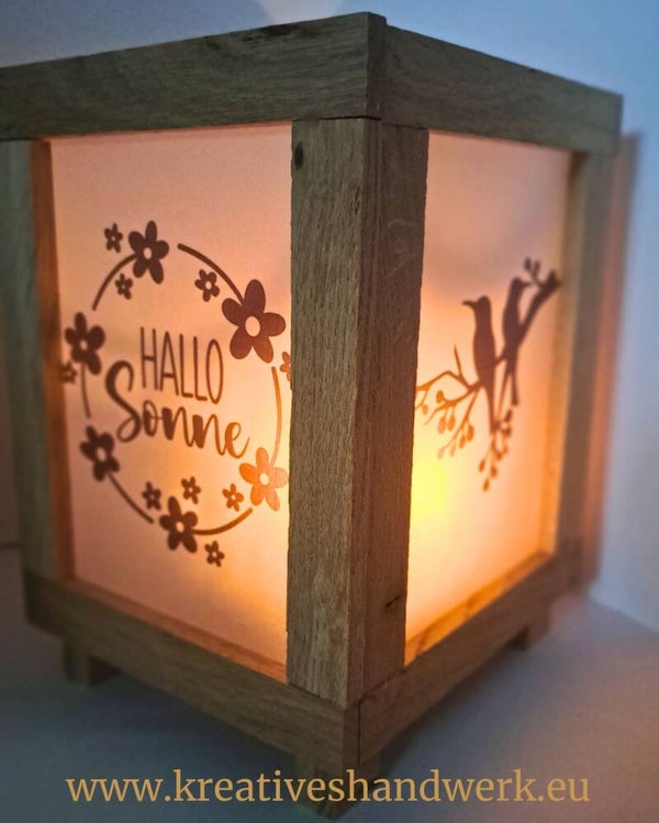 Personalisierbare Holzlaterne – handgemacht & einzigartig