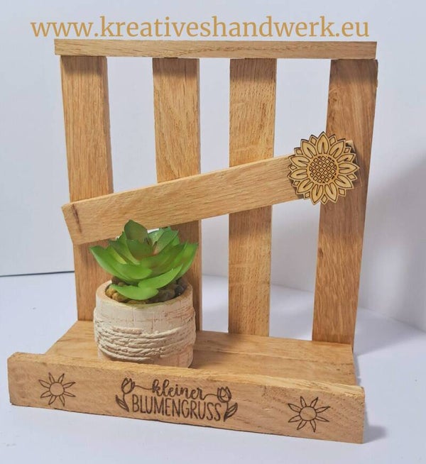 🌿 Dekoratives Holz-Plateau mit Zaun – personalisierbar 🌿