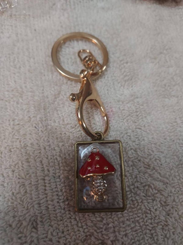 Red mushroom charm keyrings