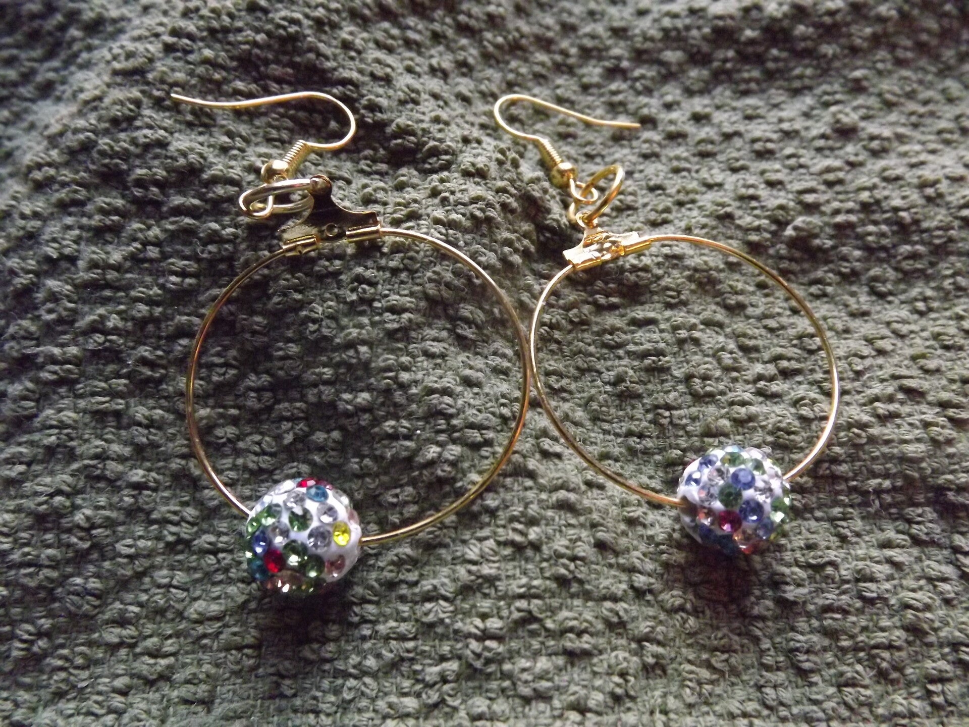 multi colored rhinestone drop earnings