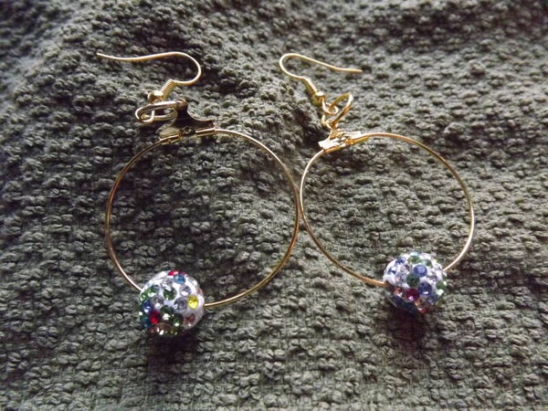 multi colored rhinestone drop earnings