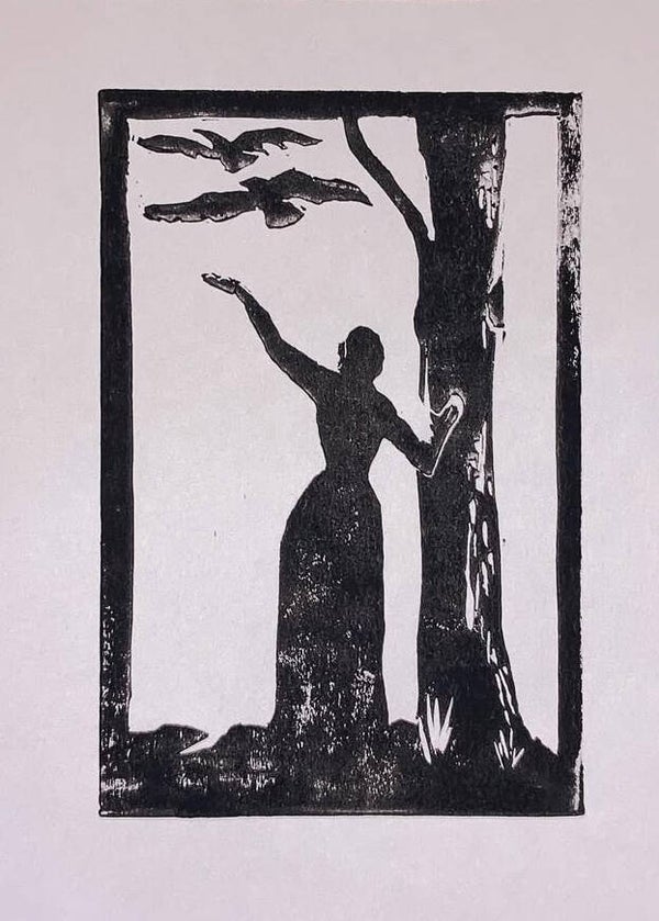 Her Bi Wave Linocut Print