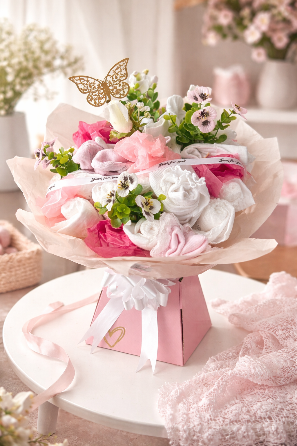 Baby Girl Clothing and nappy bouquets