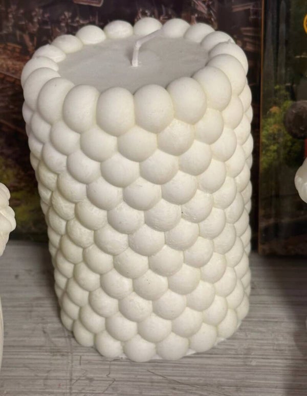 bubble pillar candles sold plain or with glitter