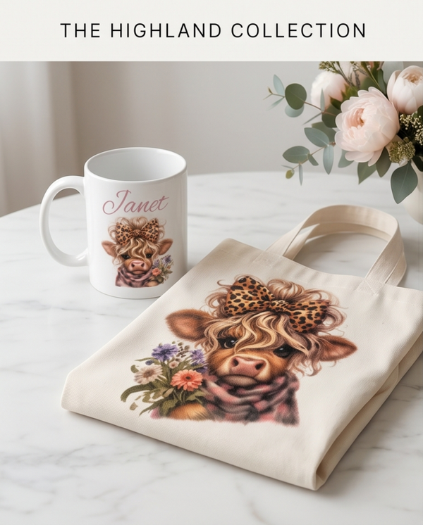 Personalized Tote Bags and matching mug set