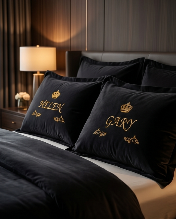Personalized initial monogram pillowcase set