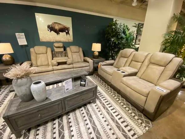 Beige Power Reclining Living Room Set