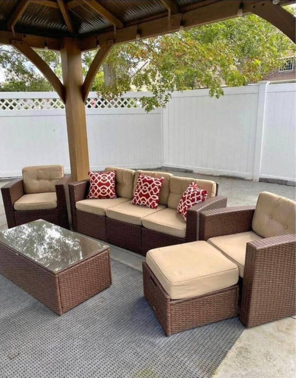 Brown Wicker Outdoor Conversation Set