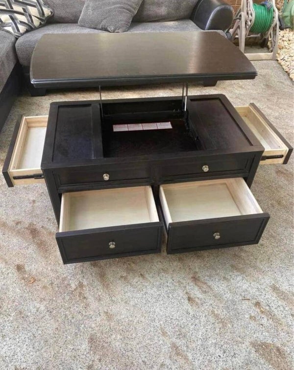 Black Lift-Top Storage Coffee Table