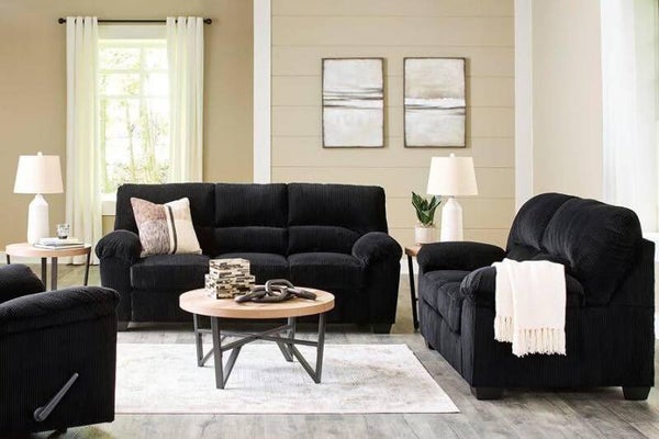 Black Living Room Sofa & Chair Set