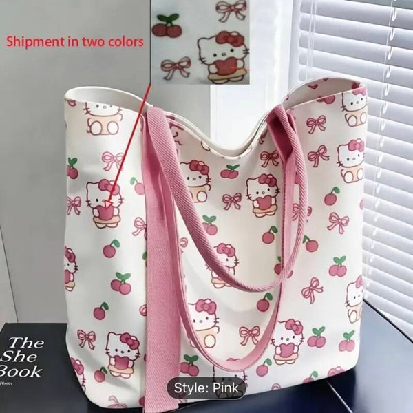 Hello Kitty Printed Crossbody & Shoulder Bag with Ribbon