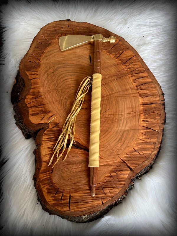 Polished Brass  Pipe Tomahawk