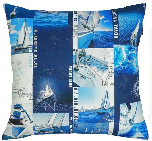 Deko Kissen Yacht Outdoor ca. 45 x 45 cm - Farbe 001 blau - Artikel 26190