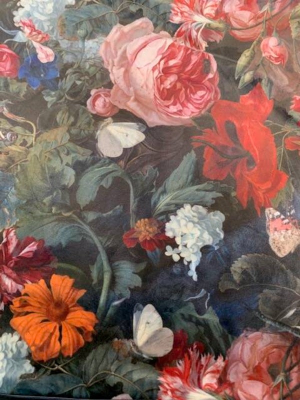 Nelke Deluxe Velour - 26202 - Kissen Velour bedruckt - Blumen Motiv