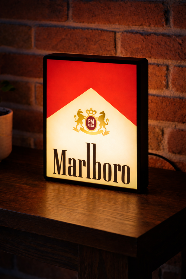 Marlboro Lightbox | Retro LED bord | Mancave decoratie