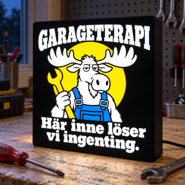 Garageterapi Lightbox | Zweedse Eland | LED Garage & Mancave Decoratie