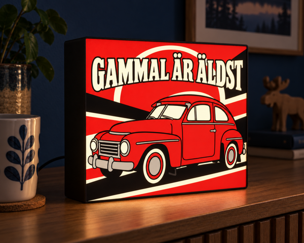 Gammal är äldst Lightbox | Oldtimer LED bord | Mancave decoratie | Volvo Kattenrug