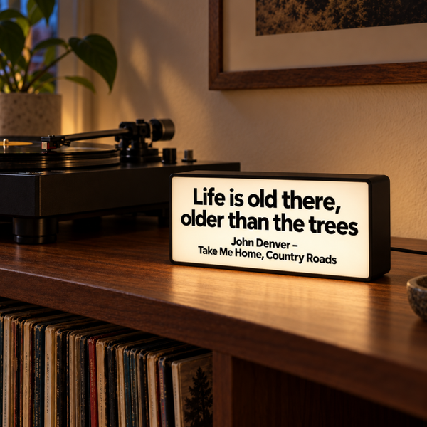 Country Roads lightbox – John Denver – warmwit