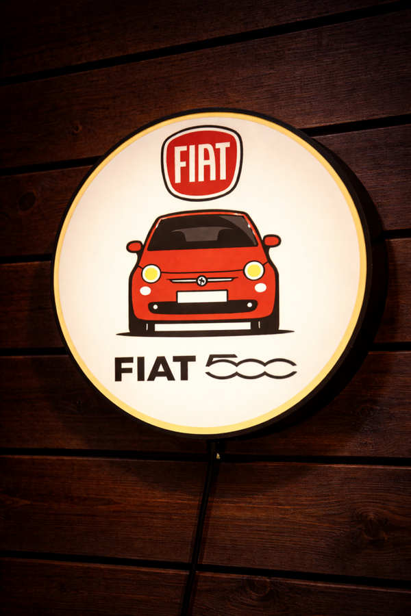 Fiat 500 Lightbox – 24 cm – Warm Wit LED