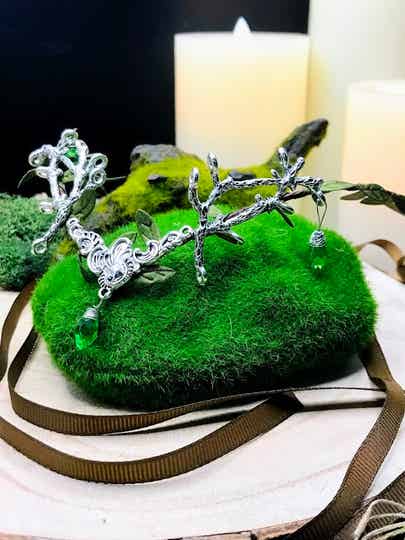 Silver Green Fairy Crown