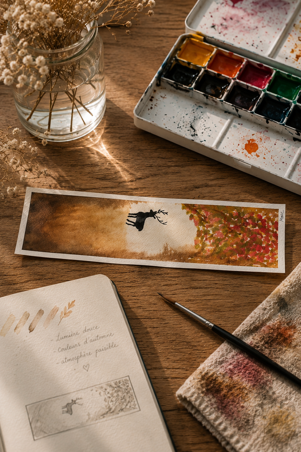 Marque-page artisanal - Cerf