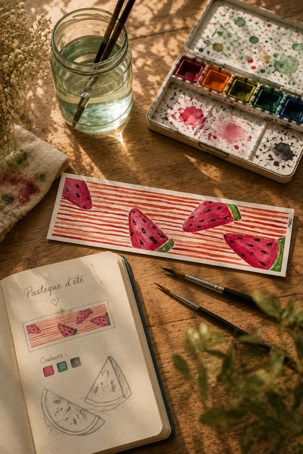 Marque-page artisanal - Pastèques